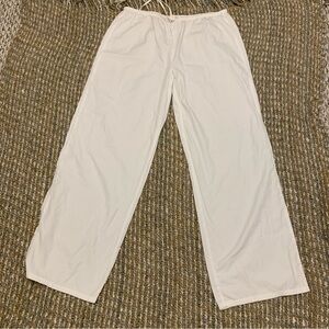 SOLD Wear & Co White Cotton Drawstring Lounge Pants Resortwear Beach Cover L